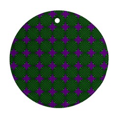 Mod Green Purple Circles Pattern Ornament (round) by BrightVibesDesign