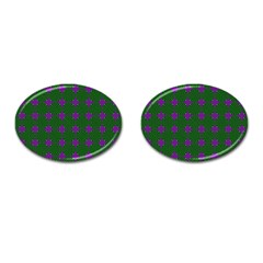 Mod Green Purple Circles Pattern Cufflinks (oval) by BrightVibesDesign