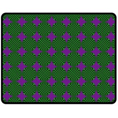 Mod Green Purple Circles Pattern Fleece Blanket (medium)  by BrightVibesDesign