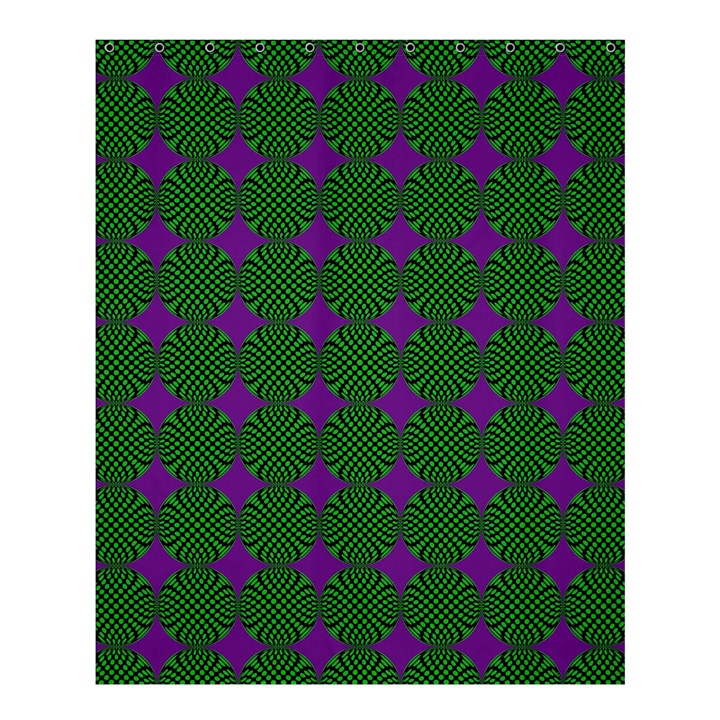 Mod Green Purple Circles Pattern Shower Curtain 60  x 72  (Medium) 