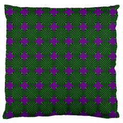 Mod Green Purple Circles Pattern Large Flano Cushion Case (two Sides) by BrightVibesDesign