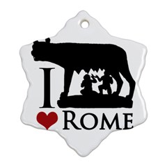 I Love Rome Graphic Icon Snowflake Ornament (two Sides) by dflcprints