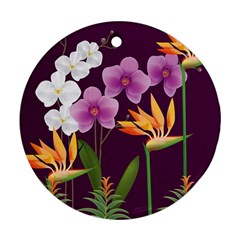 White Blossom Flower Ornament (Round)