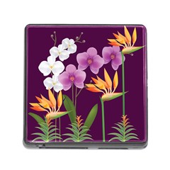 White Blossom Flower Memory Card Reader (Square 5 Slot)