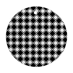 Square Diagonal Pattern Seamless Round Ornament (two Sides)