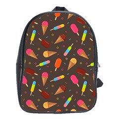 Ice Cream Pattern Seamless School Bag (large) by Simbadda