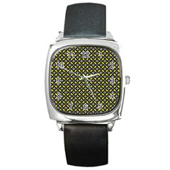 Flower Pattern Pattern Texture Square Metal Watch by Simbadda