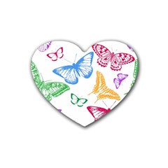 Butterfly Butterflies Vintage Heart Coaster (4 Pack)  by Simbadda