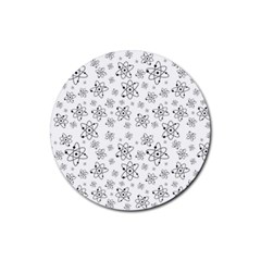 Atom Chemistry Science Physics Rubber Round Coaster (4 pack) 