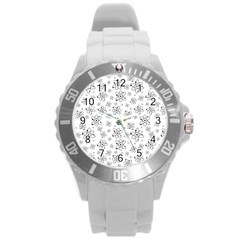 Atom Chemistry Science Physics Round Plastic Sport Watch (L)