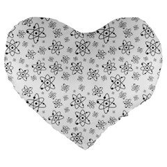 Atom Chemistry Science Physics Large 19  Premium Heart Shape Cushions