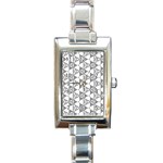 Black And White Pattern Rectangle Italian Charm Watch Front