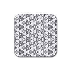 Black And White Pattern Rubber Coaster (square) 