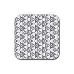 Black And White Pattern Rubber Coaster (Square)  Front