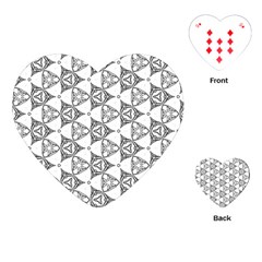 Black And White Pattern Playing Cards (heart) by Simbadda