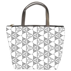 Black And White Pattern Bucket Bag by Simbadda