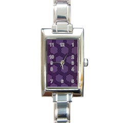 Hexagon Grid Geometric Hexagonal Rectangle Italian Charm Watch by Simbadda