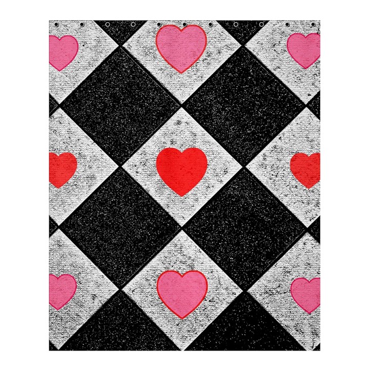 Diamonds Hearts Mosaic Pattern Shower Curtain 60  x 72  (Medium) 