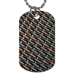 Rattan Wood Background Pattern Dog Tag (one Side) by Simbadda