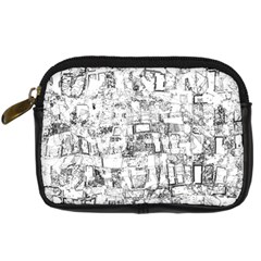 Black And White Background Wallpaper Pattern Digital Camera Leather Case