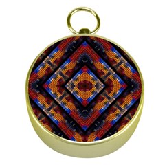 Kaleidoscope Art Pattern Ornament Gold Compasses by Simbadda