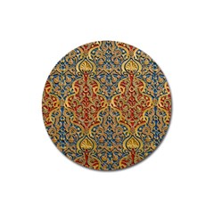 Wall Texture Pattern Carved Wood Magnet 3  (round) by Simbadda