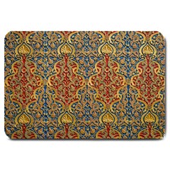 Wall Texture Pattern Carved Wood Large Doormat  by Simbadda