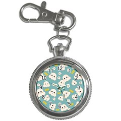 Cute Kawaii Popcorn Pattern Key Chain Watches by Valentinaart