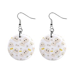 Cute Kawaii Popcorn Pattern Mini Button Earrings by Valentinaart