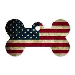 Vintage American Flag Dog Tag Bone (one Side)