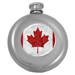 Canada Grunge Flag Round Hip Flask (5 Oz)