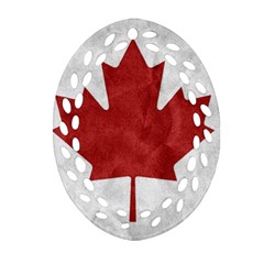 Canada Grunge Flag Oval Filigree Ornament (two Sides) by Valentinaart