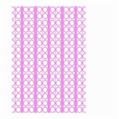 Circles Lines Light Pink White Pattern Small Garden Flag (two Sides) by BrightVibesDesign