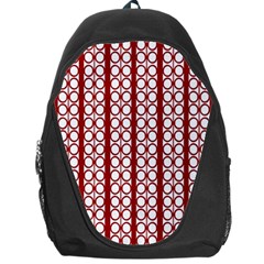 Circles Lines Red White Pattern Backpack Bag