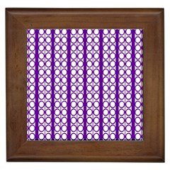 Circles Lines Purple White Modern Design Framed Tiles by BrightVibesDesign
