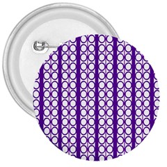 Circles Lines Purple White Modern Design 3  Buttons by BrightVibesDesign