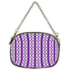 Circles Lines Purple White Modern Design Chain Purse (two Sides) by BrightVibesDesign