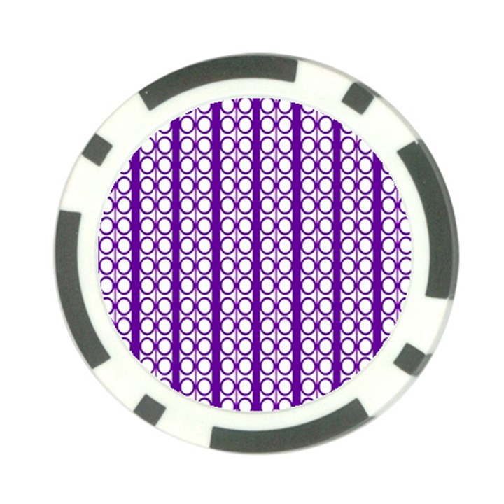 Circles Lines Purple White Modern Design Poker Chip Card Guard (10 pack)