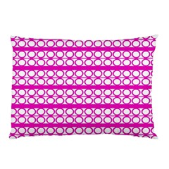 Circles Lines Bright Pink Modern Pattern Pillow Case