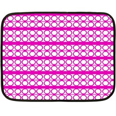 Circles Lines Bright Pink Modern Pattern Double Sided Fleece Blanket (mini)  by BrightVibesDesign