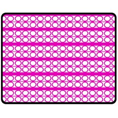 Circles Lines Bright Pink Modern Pattern Fleece Blanket (medium)  by BrightVibesDesign