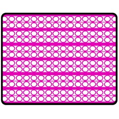 Circles Lines Bright Pink Modern Pattern Double Sided Fleece Blanket (medium)  by BrightVibesDesign