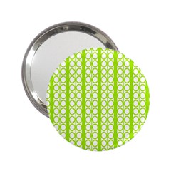 Circle Stripes Lime Green Modern Pattern Design 2 25  Handbag Mirrors by BrightVibesDesign