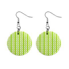 Circle Stripes Lime Green Modern Pattern Design Mini Button Earrings by BrightVibesDesign