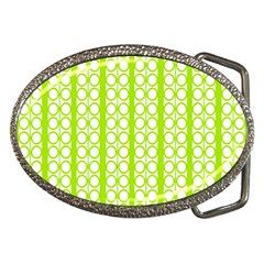 Circle Stripes Lime Green Modern Pattern Design Belt Buckles by BrightVibesDesign