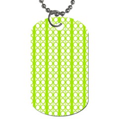 Circle Stripes Lime Green Modern Pattern Design Dog Tag (one Side) by BrightVibesDesign