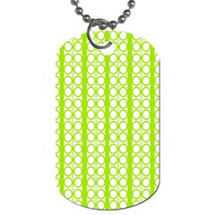 Circle Stripes Lime Green Modern Pattern Design Dog Tag (two Sides) by BrightVibesDesign