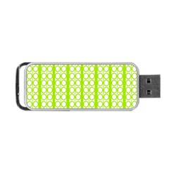 Circle Stripes Lime Green Modern Pattern Design Portable Usb Flash (two Sides) by BrightVibesDesign