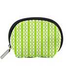 Circle Stripes Lime Green Modern Pattern Design Accessory Pouch (Small) Front