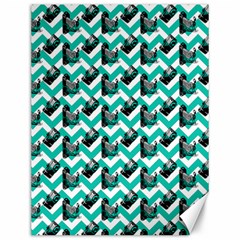 Vintage Camera Chevron Aqua Canvas 12  X 16  by snowwhitegirl